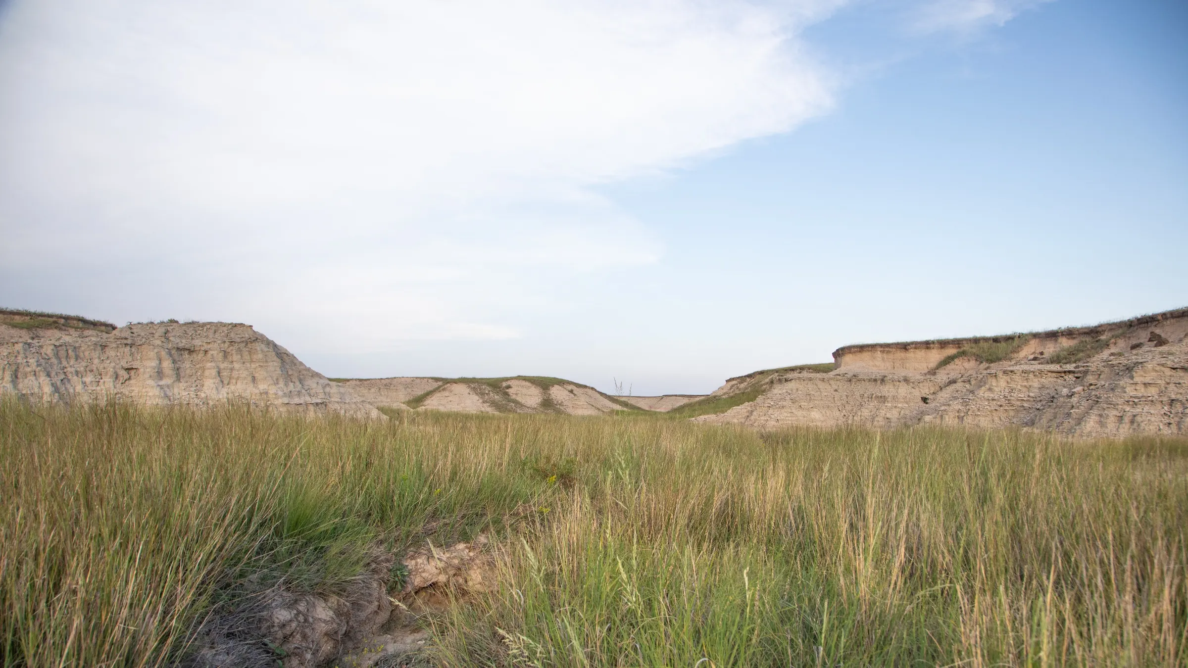 Walking through the Badlands. Badlands, South Dakota