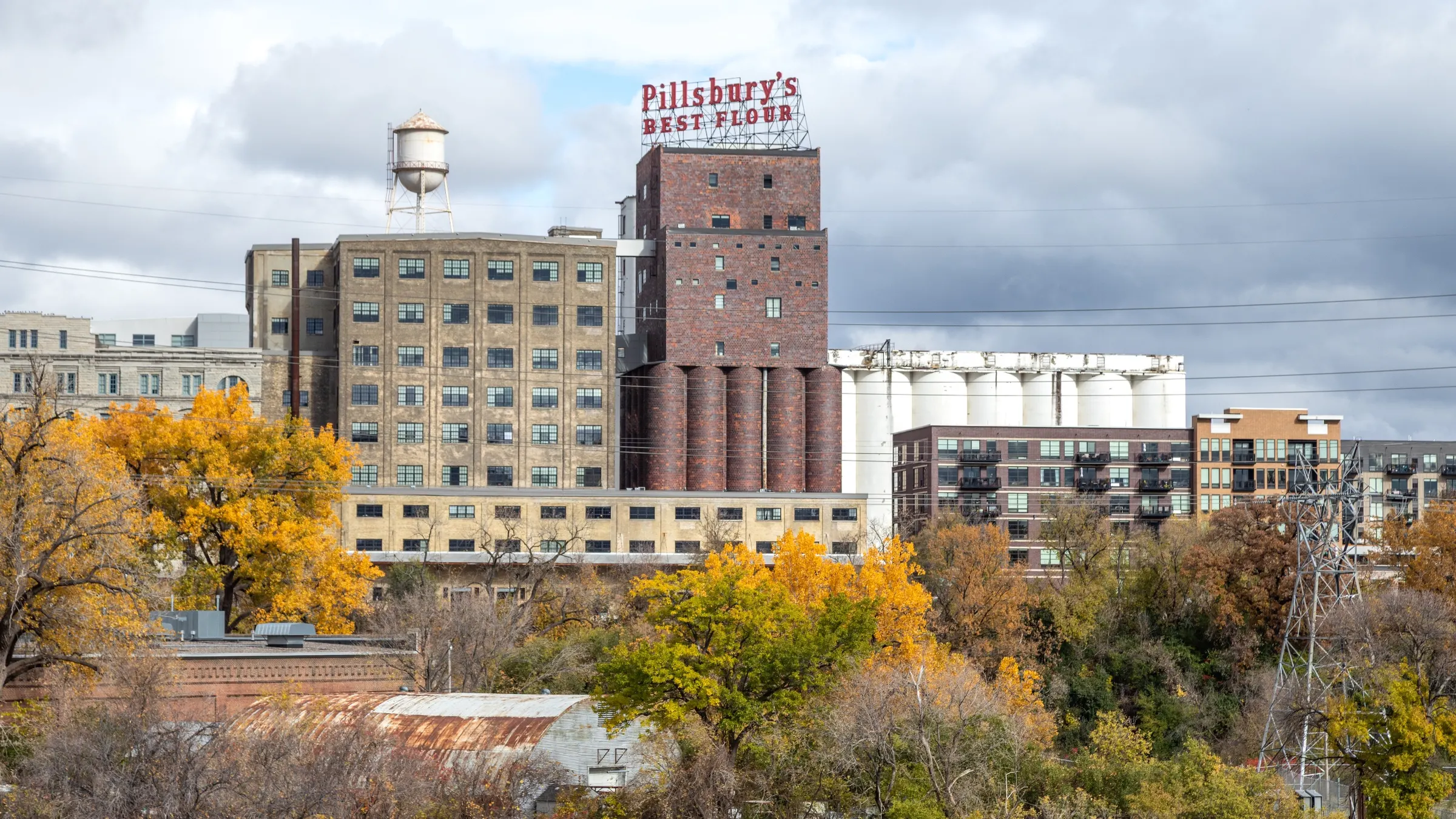 View Of Pillsbury Flour From The Stone Arch Bridge, Minneapolis, Minnesota