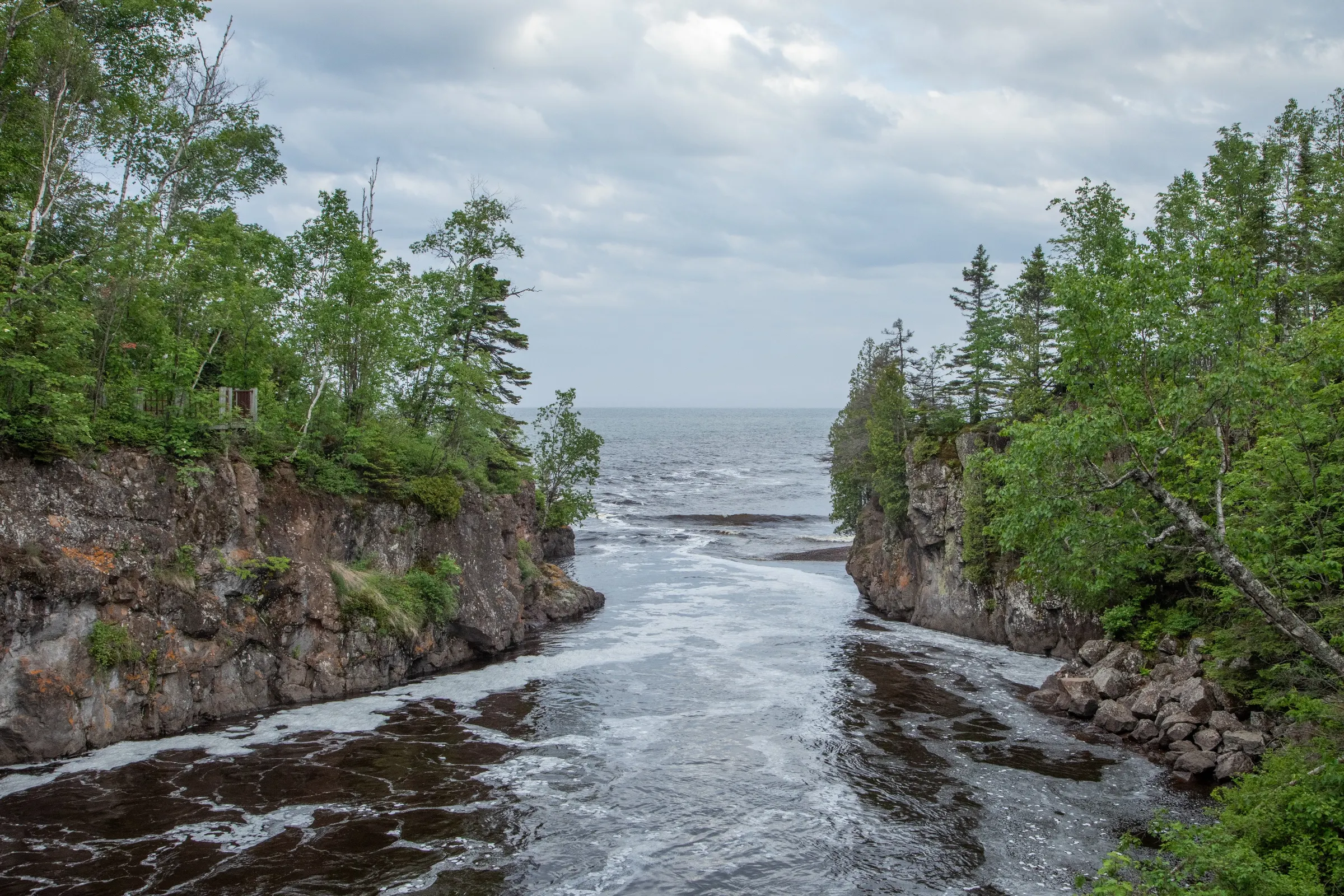 Temperance River Outlet Into Lake Superior, North Shore, Minnesota