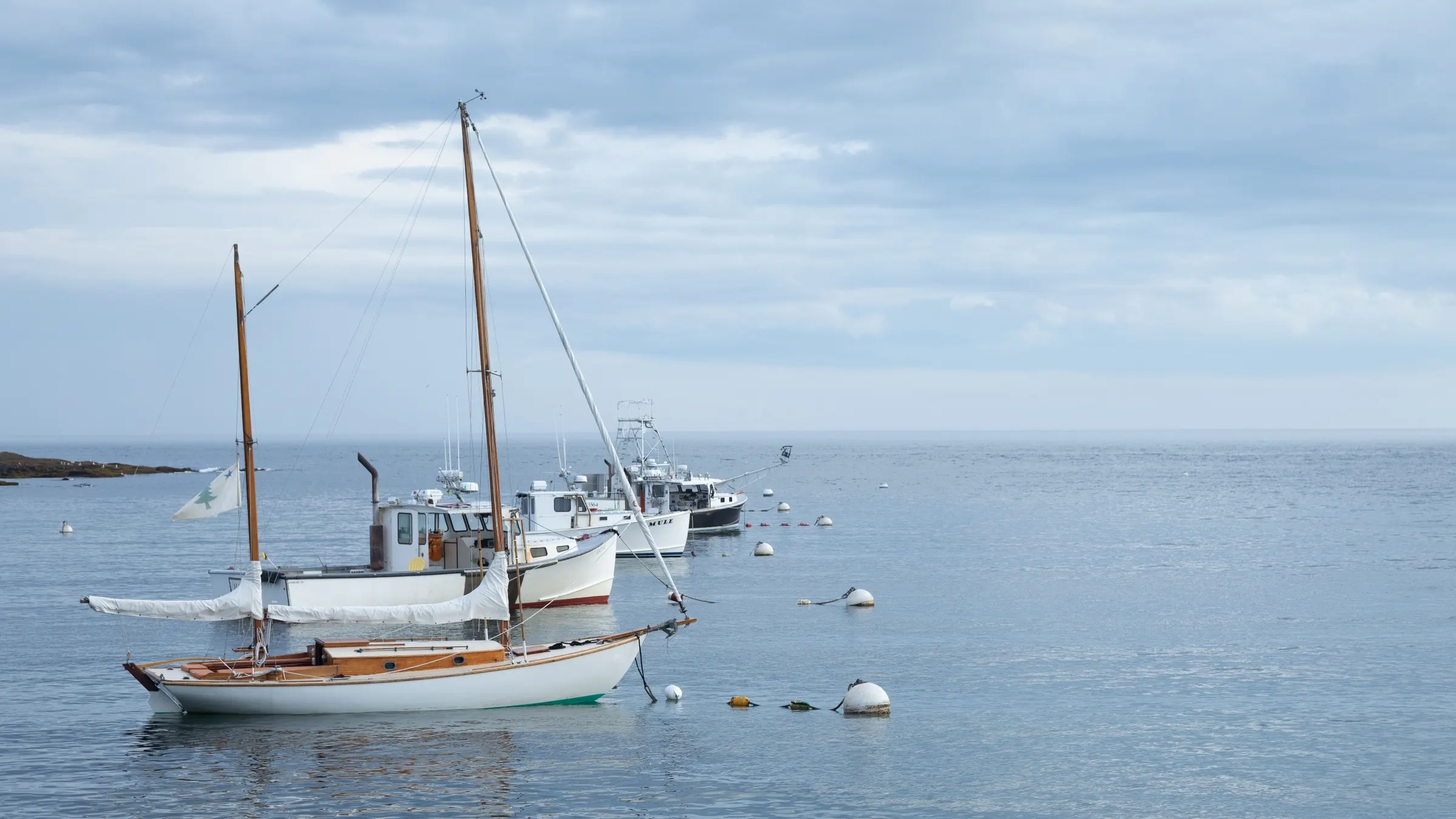 Anchored off Shore. Monhegan Island, Maine
