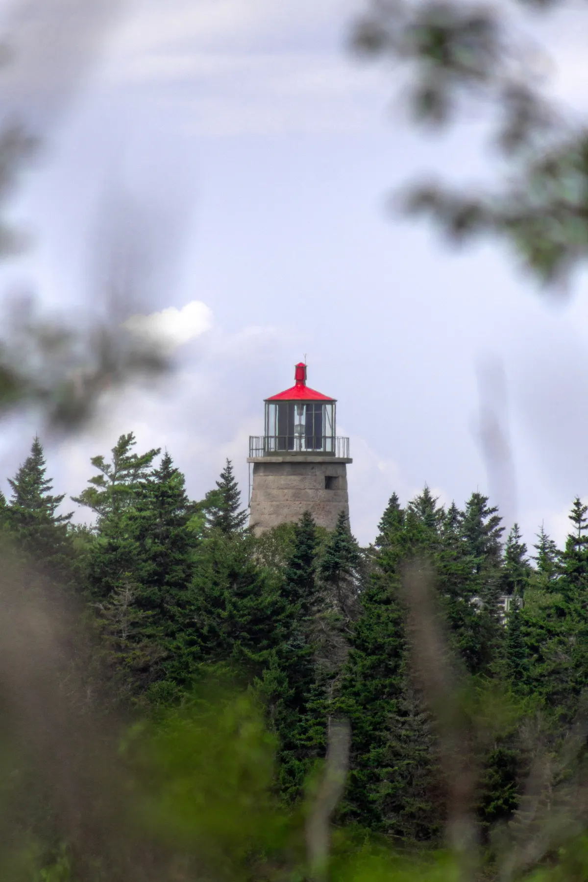 Lighthouse though the Trees. Monhegan Island, Maine